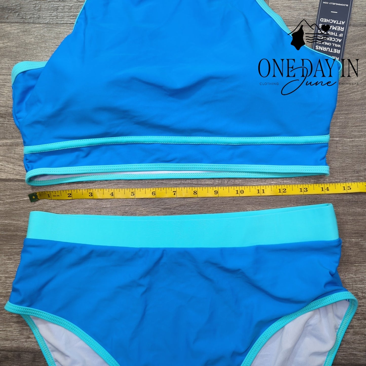 Blooming Jelly High Waist High Neck Bikini Swimsuit Size L