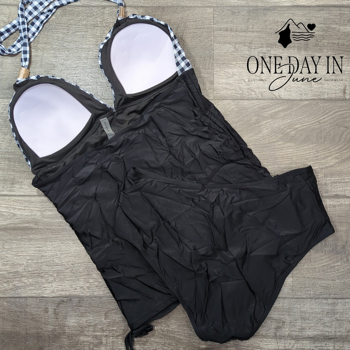 CharmLeaks Halter Drawstring Tankini Swimsuit Size XXL