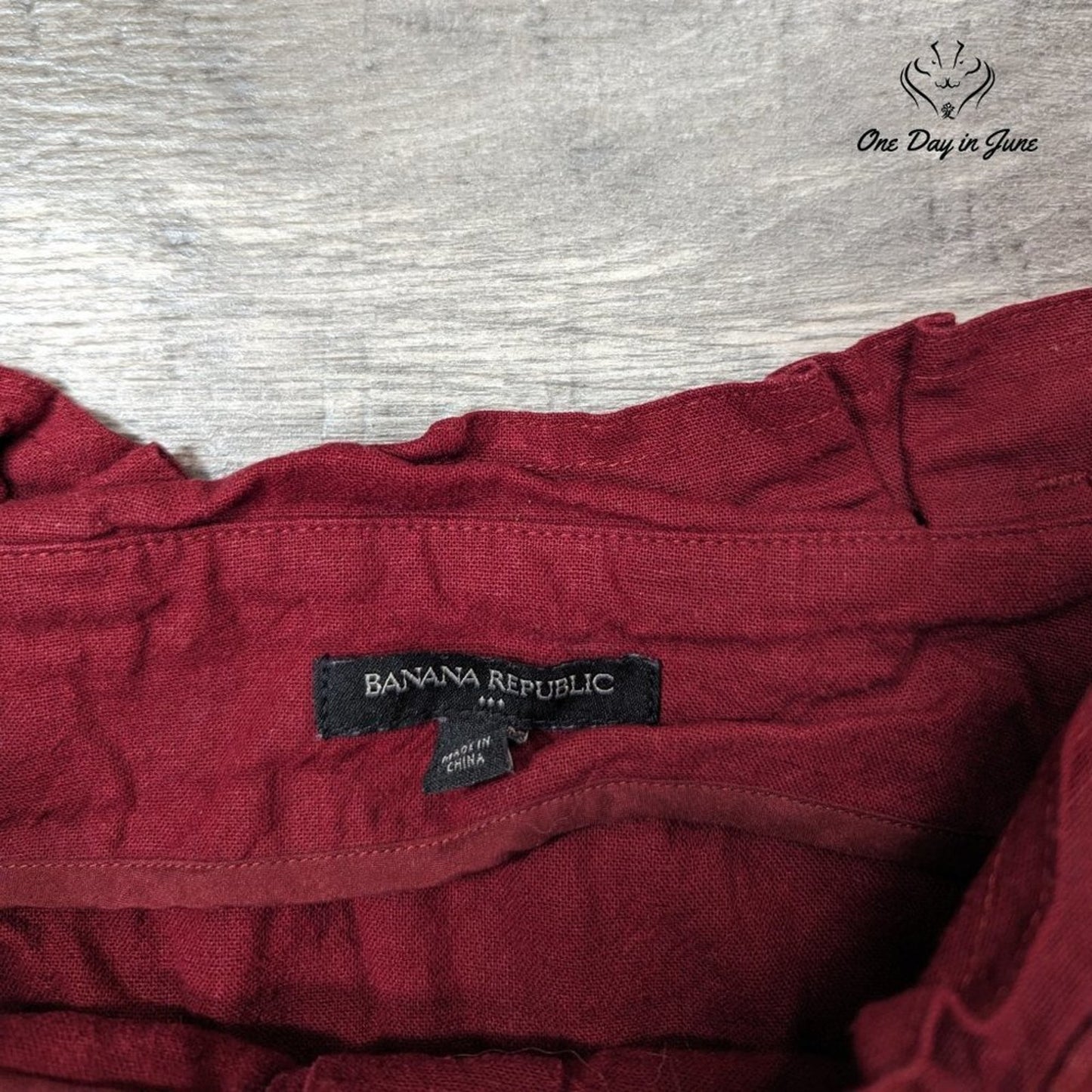 Banana Republic Linen Button Front Mini Skirt Size 6
