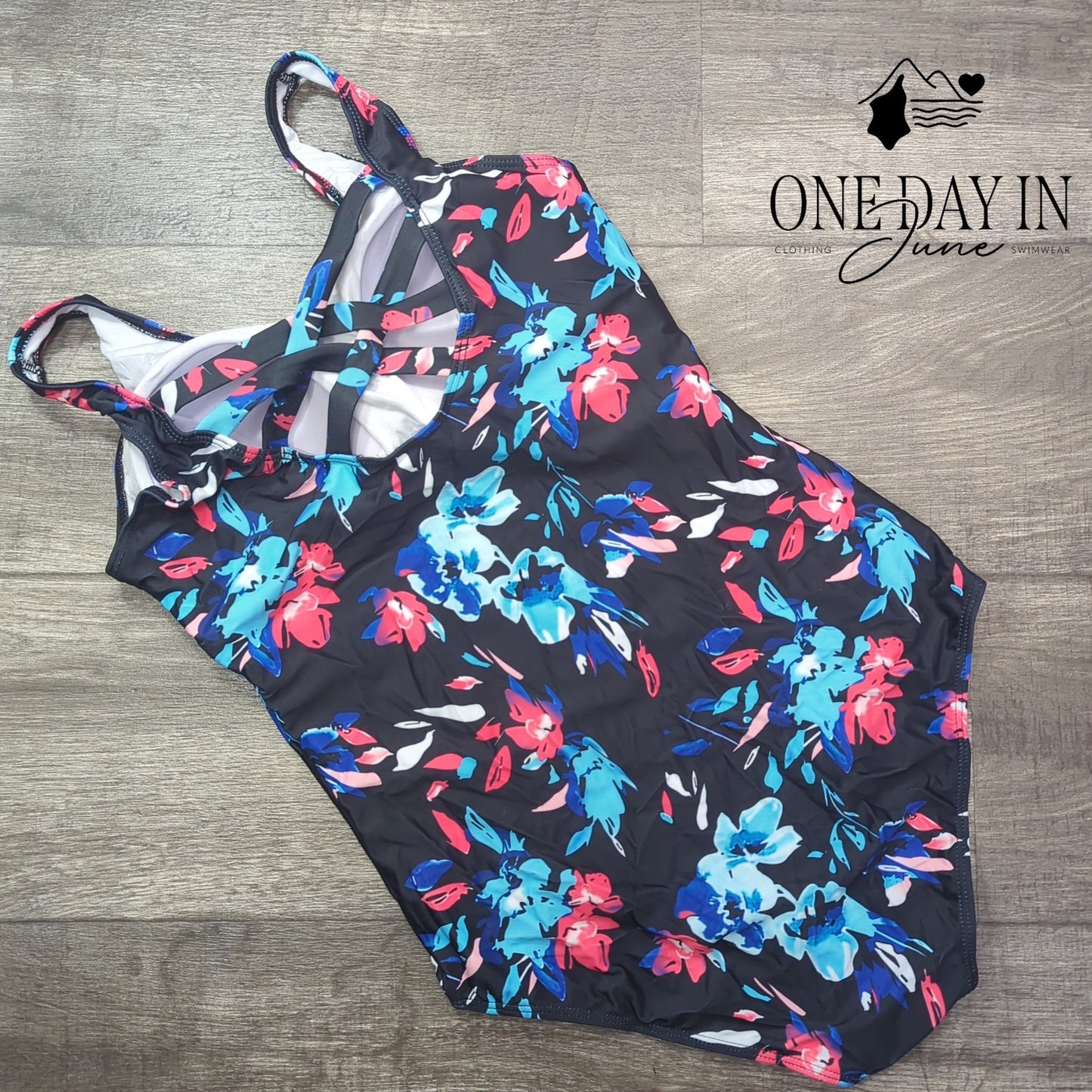 Zando Floral One Piece Swimsuit Size L