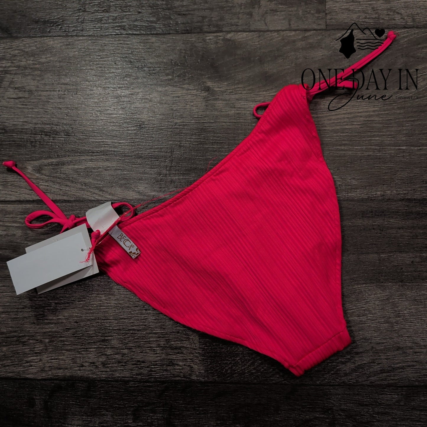 Becca Tie Side Ribbed Bikini Bottom Size M