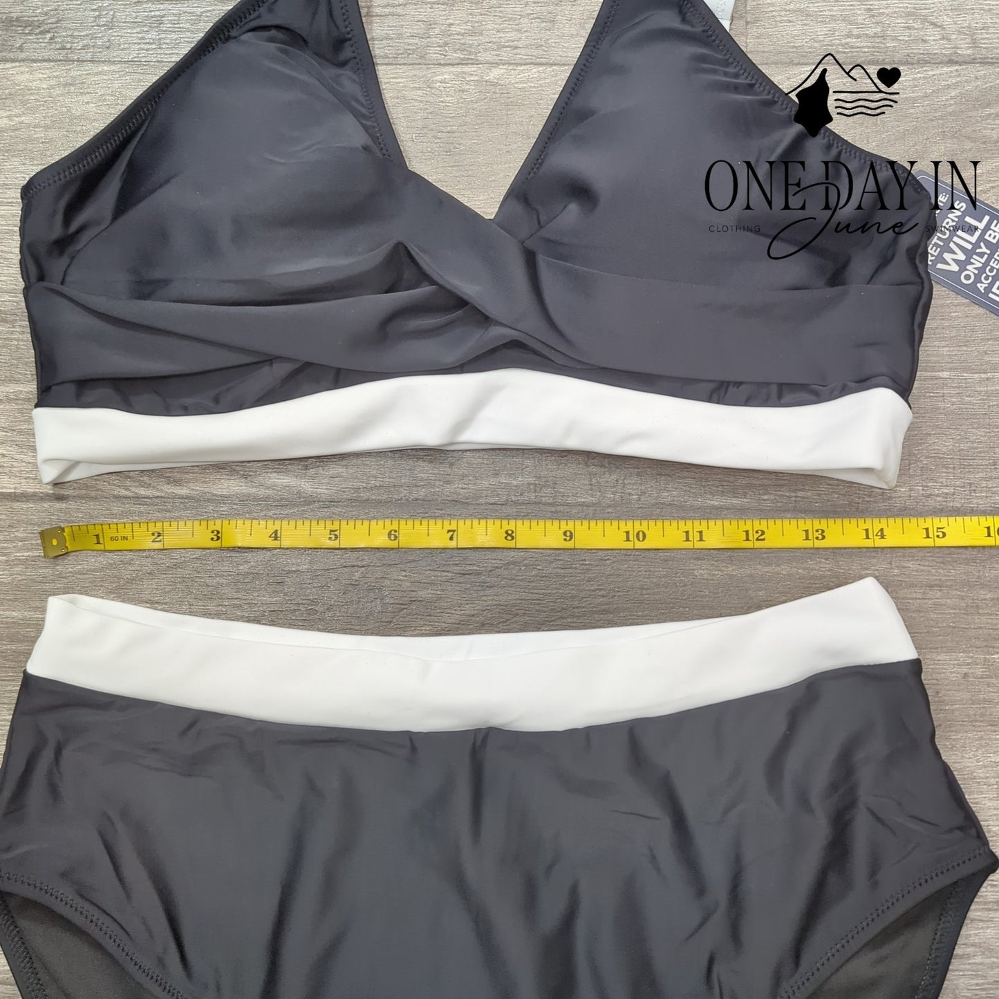 Blooming Jelly Cross Front High Waist Bikini Swimsuit Size XL