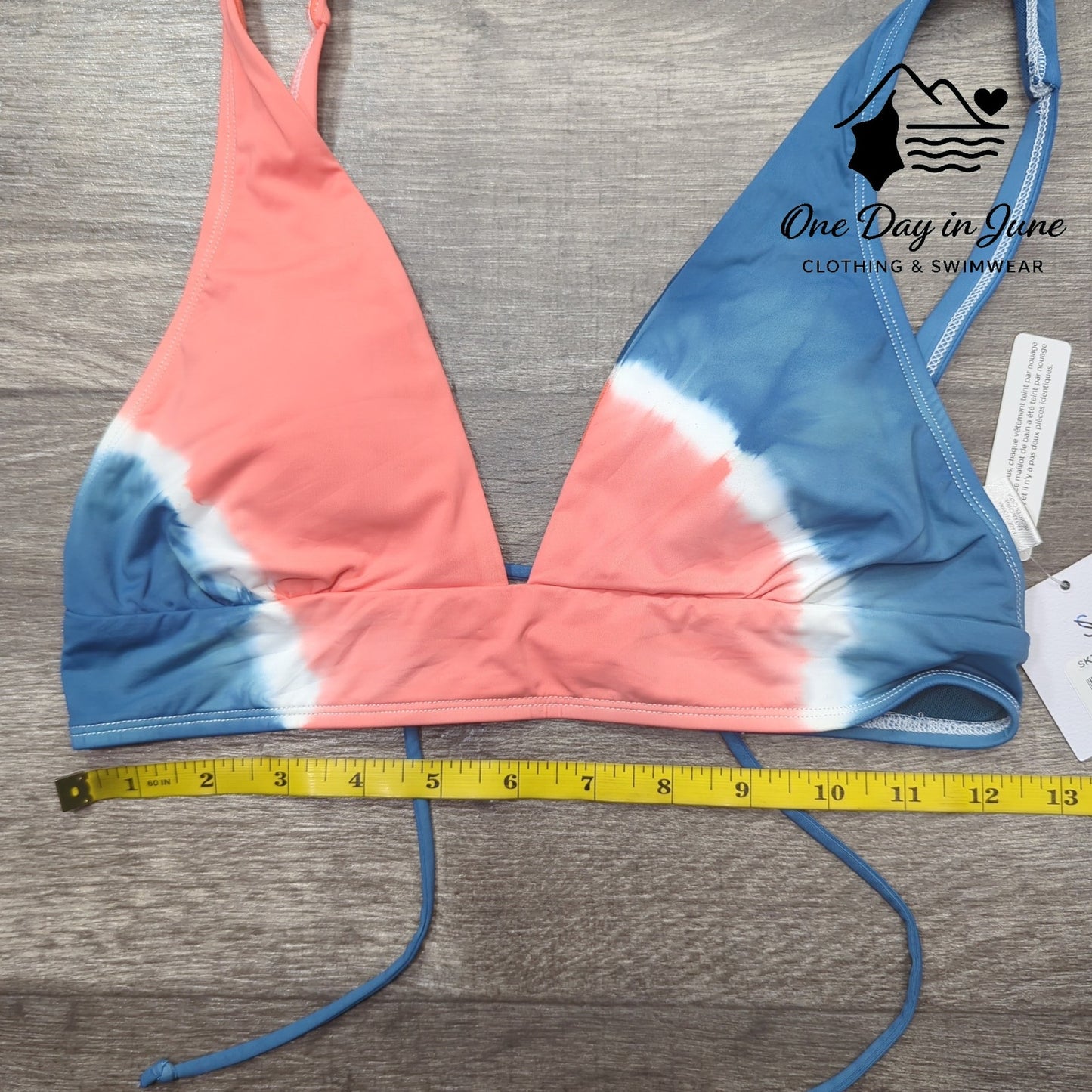 Skye Isabella Tie Dye Lace Up Back Bikini Top Size S