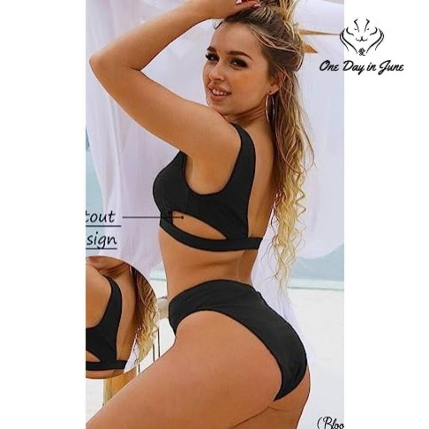 Blooming Jelly Crop Top High Rise Bikini Swimsuit Size S