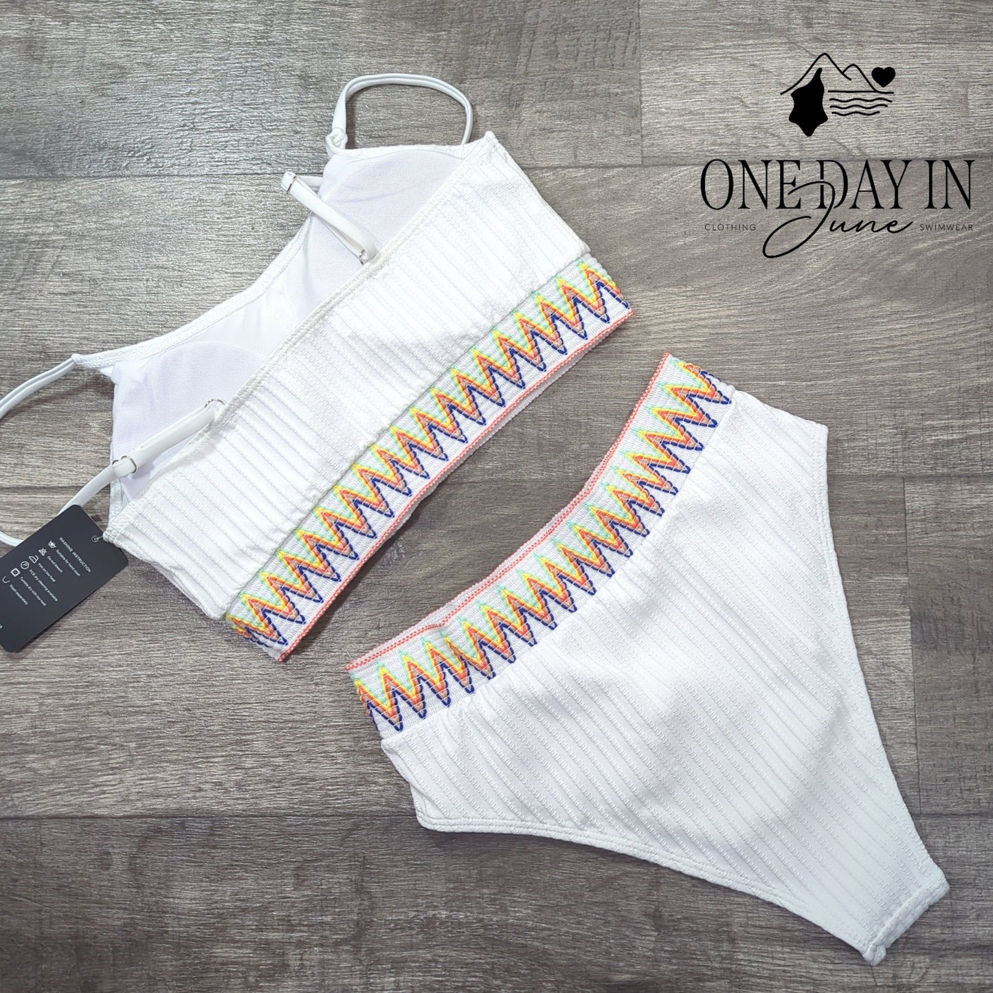 Zuobango High Waist Crop Bikini Swimsuit Size M