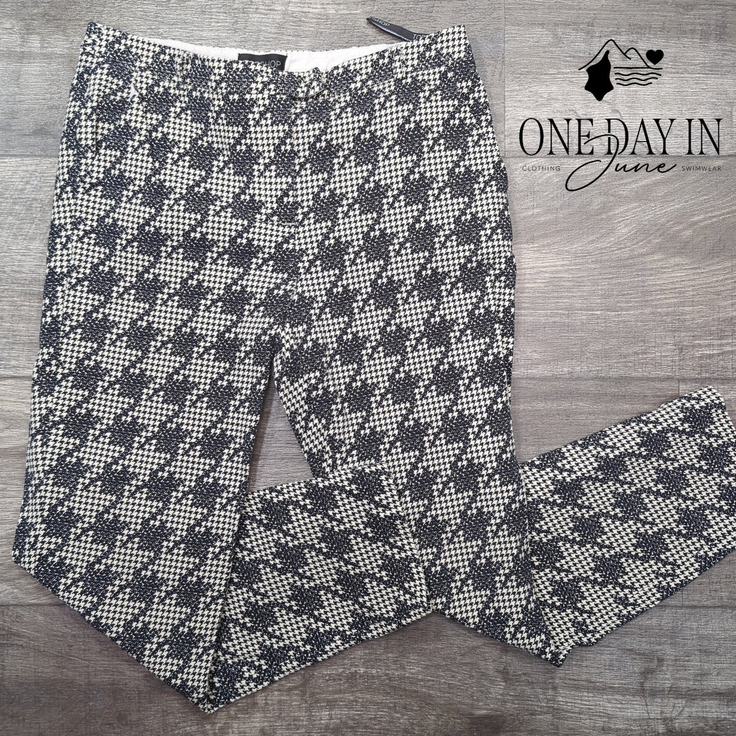 Topshop Houndstooth Cropped Pants Size 6