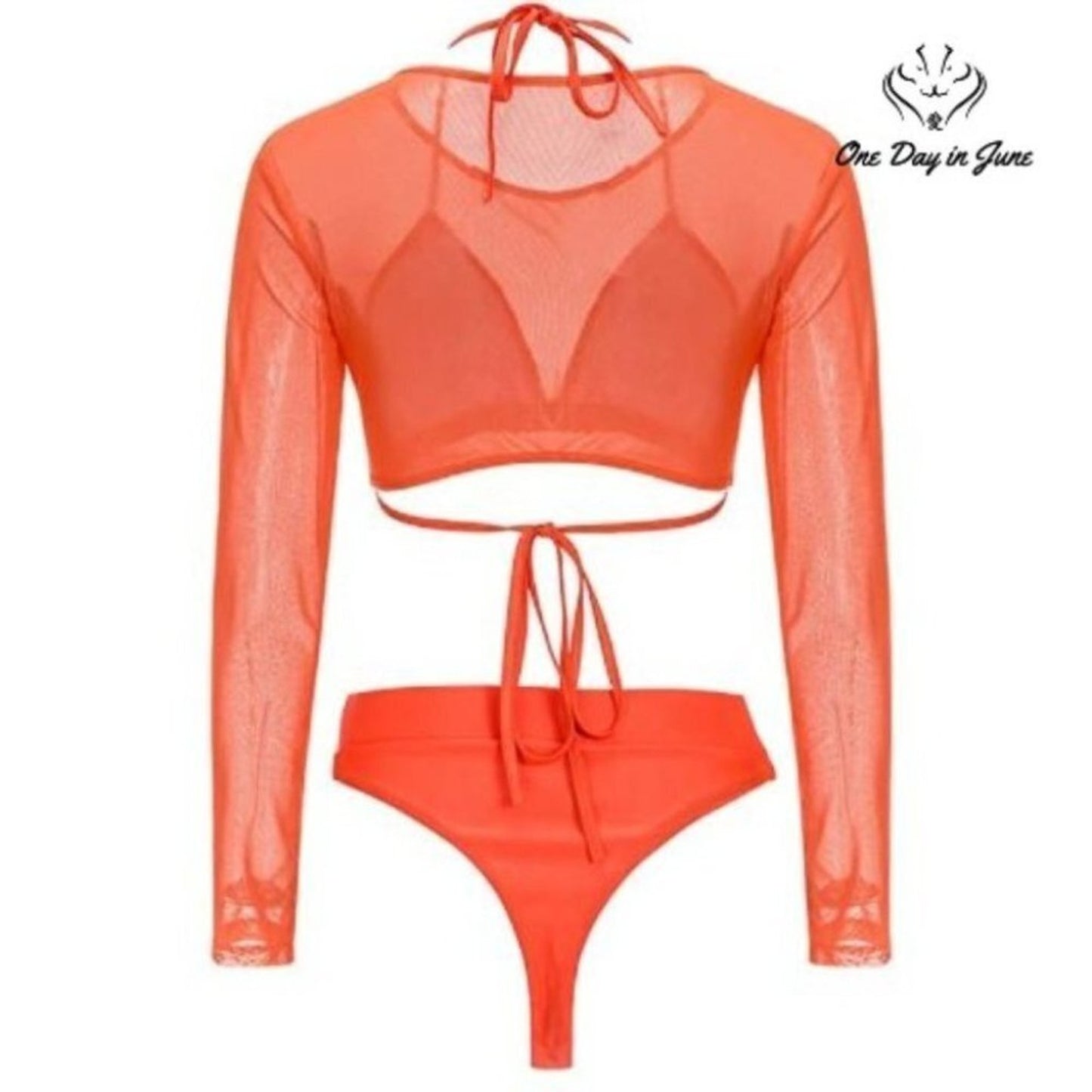 Meyeeka High Waist Rash Guard Bikini Size XL