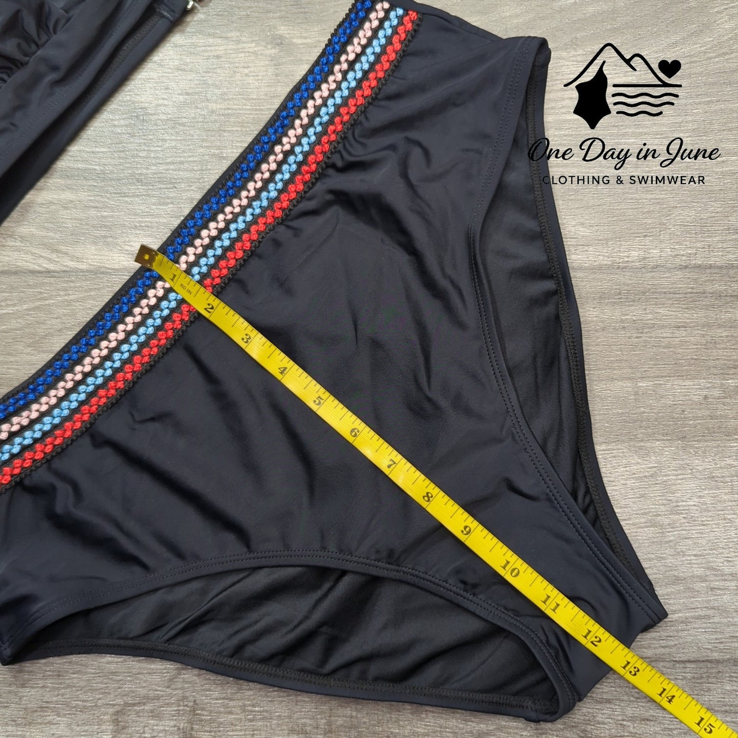 Cupshe Embroidered High Waist Triangle Bikini Swimsuit Size XL