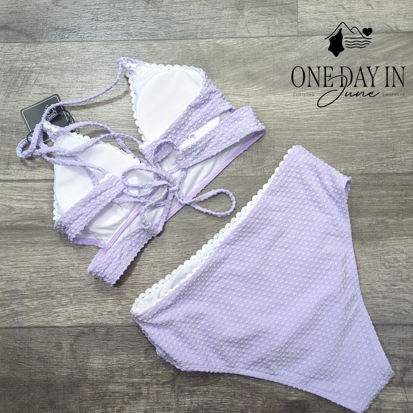 Zaful Textured Strppy Back Bikini Swimsuit Size S