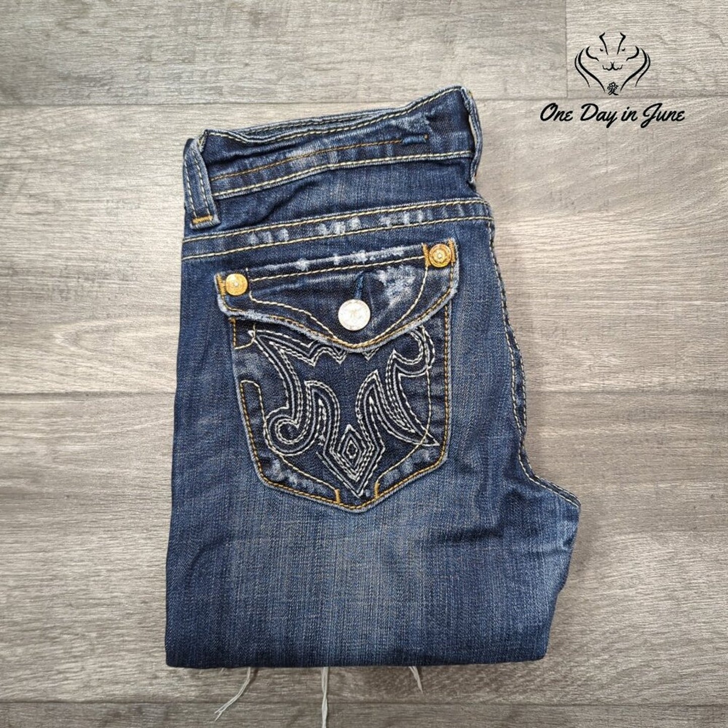 Mek Denim Oaxaca Low Rise Slim Boot Size 27/34 Long (4 Long)