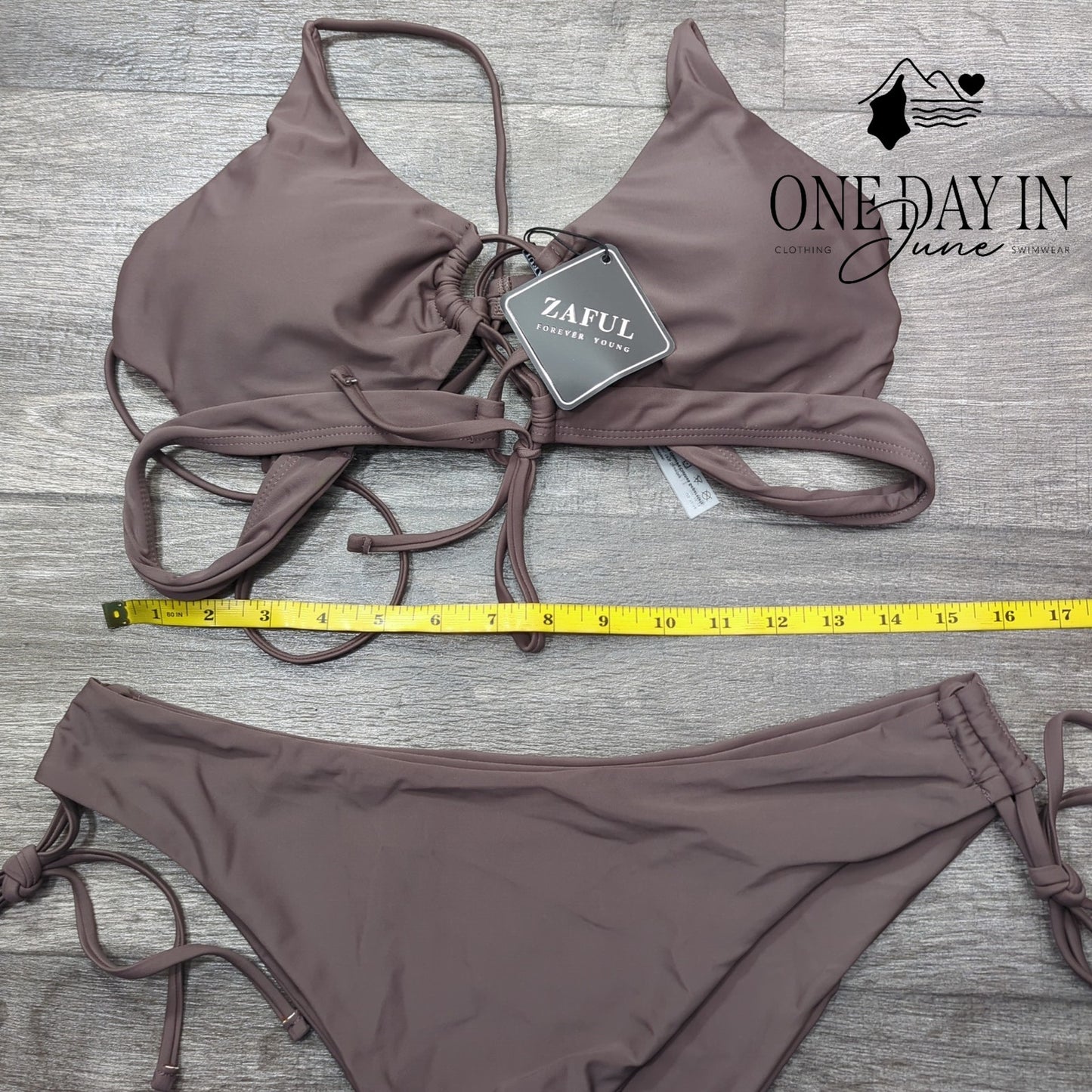 Zaful Tie Back Tie Side Bikini Swimsuit Size XL