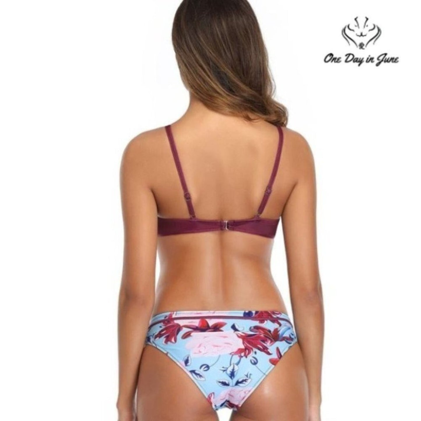 ODIJ Criss Cross Padded Adjustable Top Bikini Size M