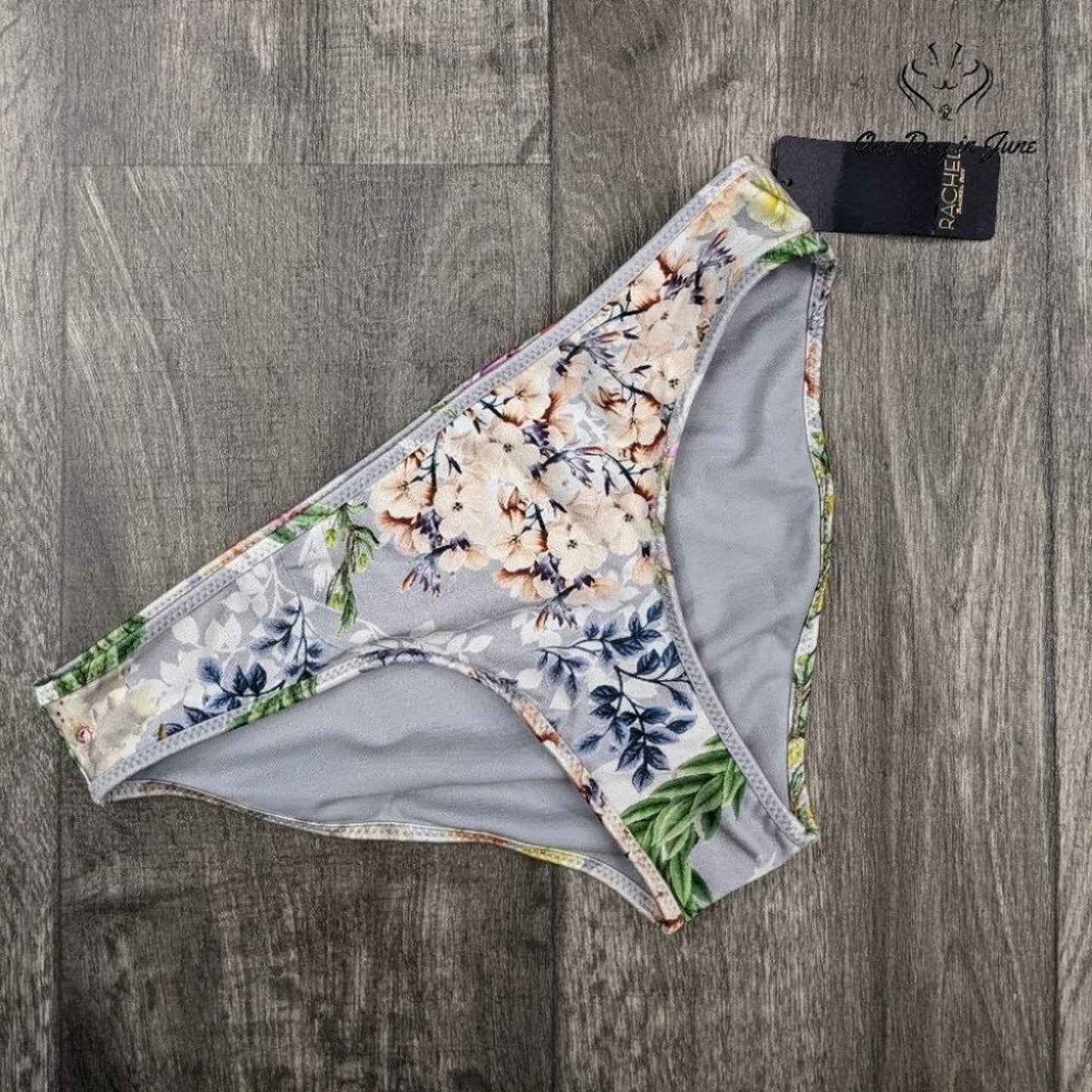Rachel Roy Floral Moderate Bikini Bottoms Size L
