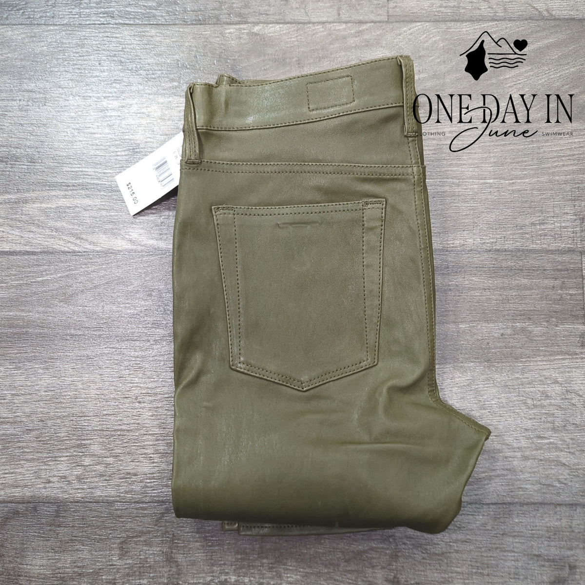AG Adriano Goldschmied Farrah Skinny Faux Leather High Rise Olive NWT Size 4