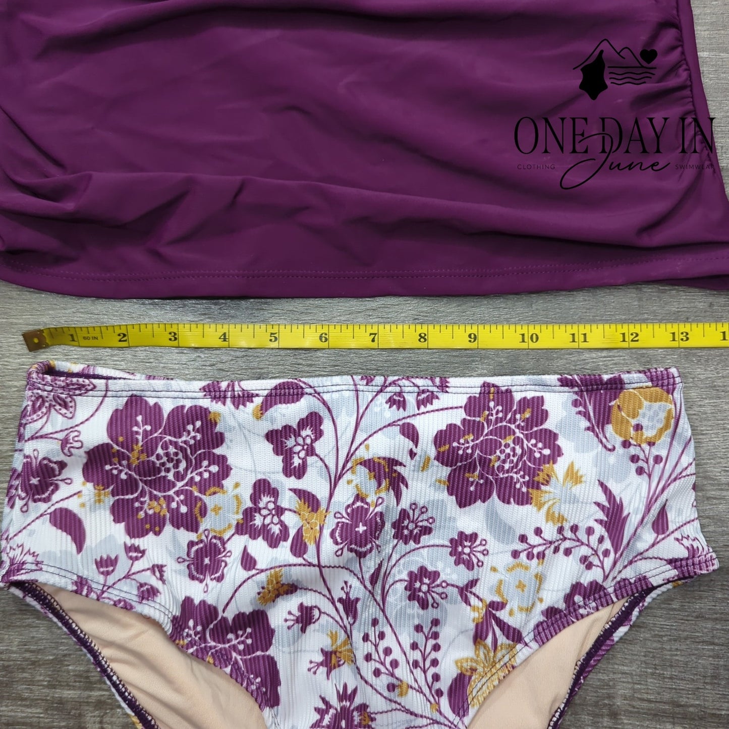 Cupshe Ribbed Bottom Tankini Swimsuit Size M