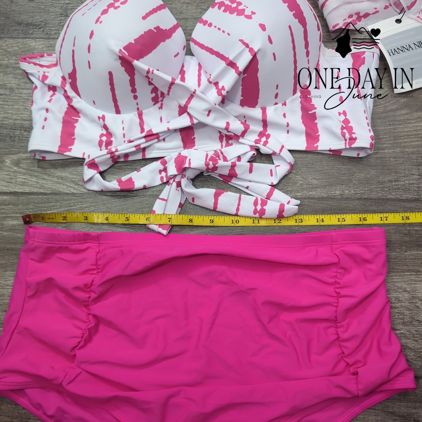 Hanna Nikole Plus Size Molded Cup High Waist 3 Piece Bikini Swimsuit Size 18W