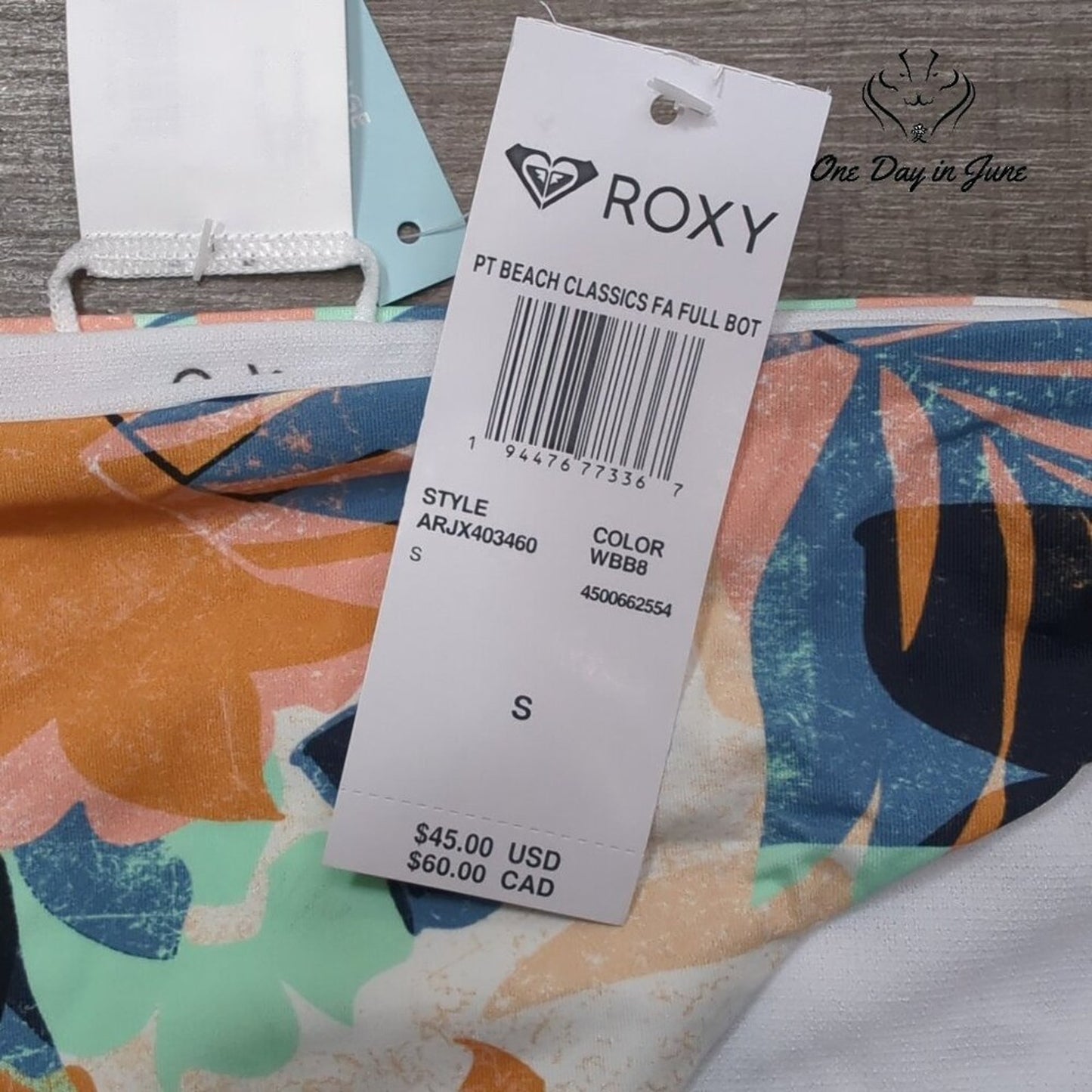 Roxy PT Beach Classics Tie Side Full Bikini Bottom Size S