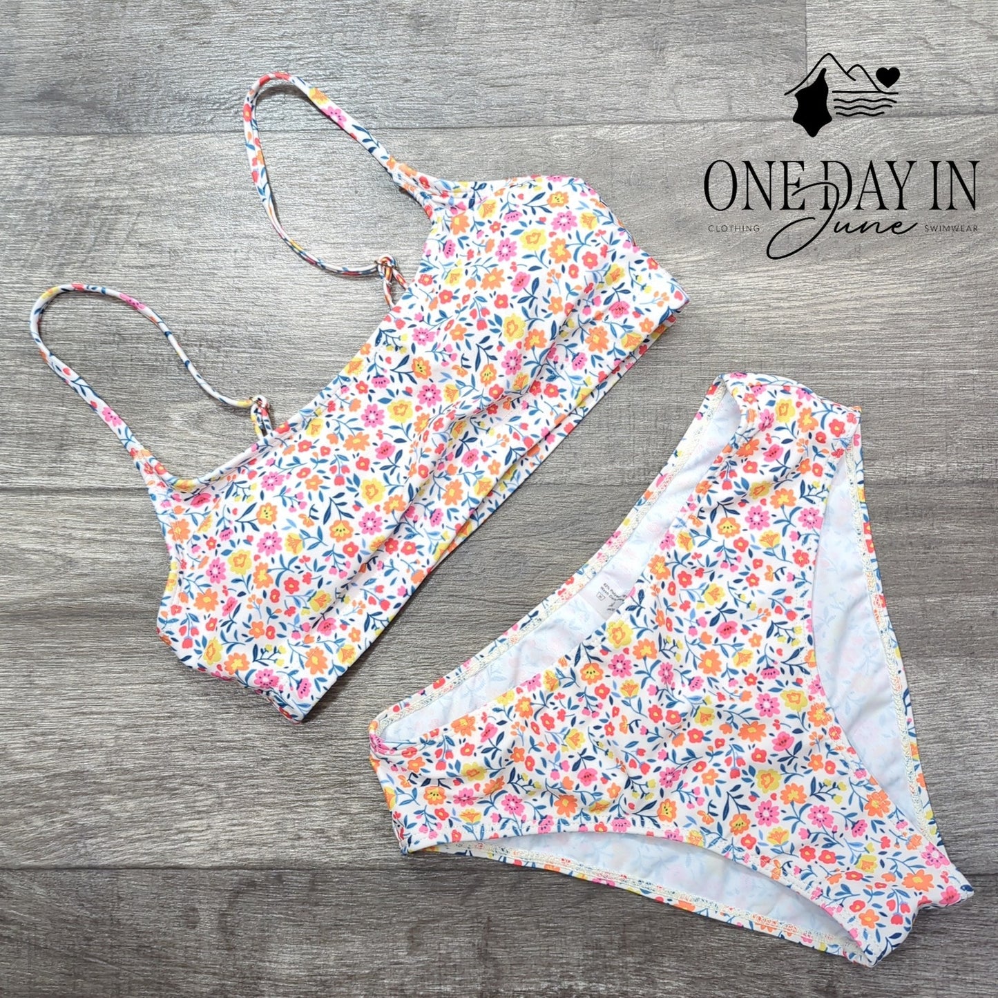 CharmLeaks Floral Crop Bikini Swimsuit Size S