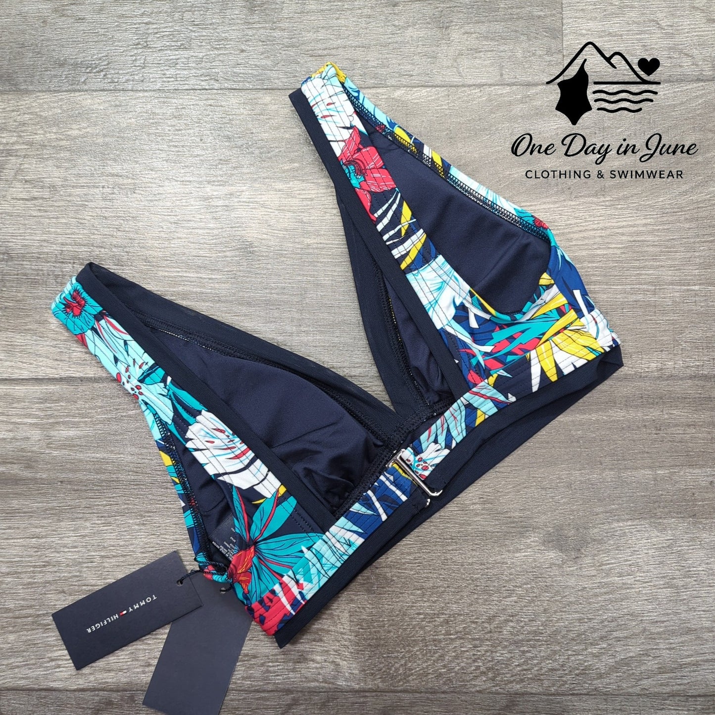 Tommy Hilfiger Floral V Neck Bikini Top Size XS