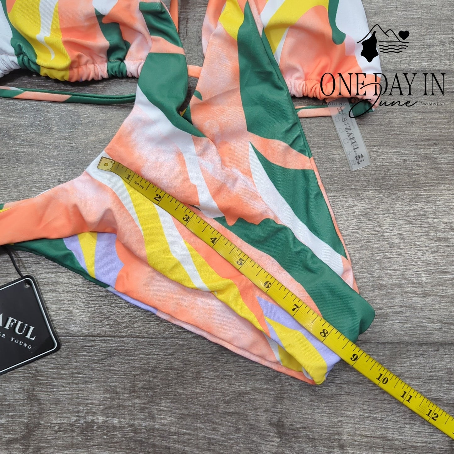 Zaful Triangle Tie Dye Bikini Swimsuit Size S