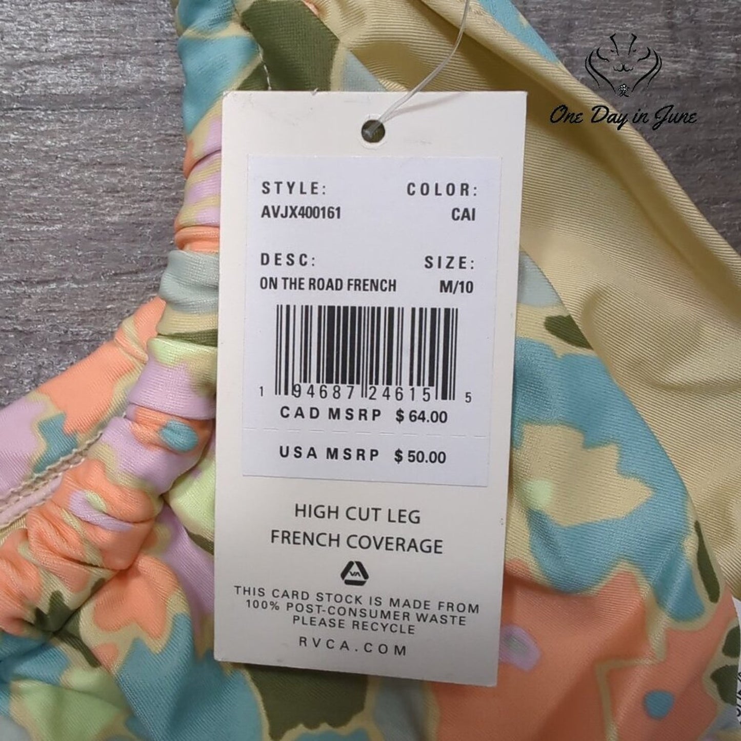 RVCA On The Road French Bikini Bottom Size M
