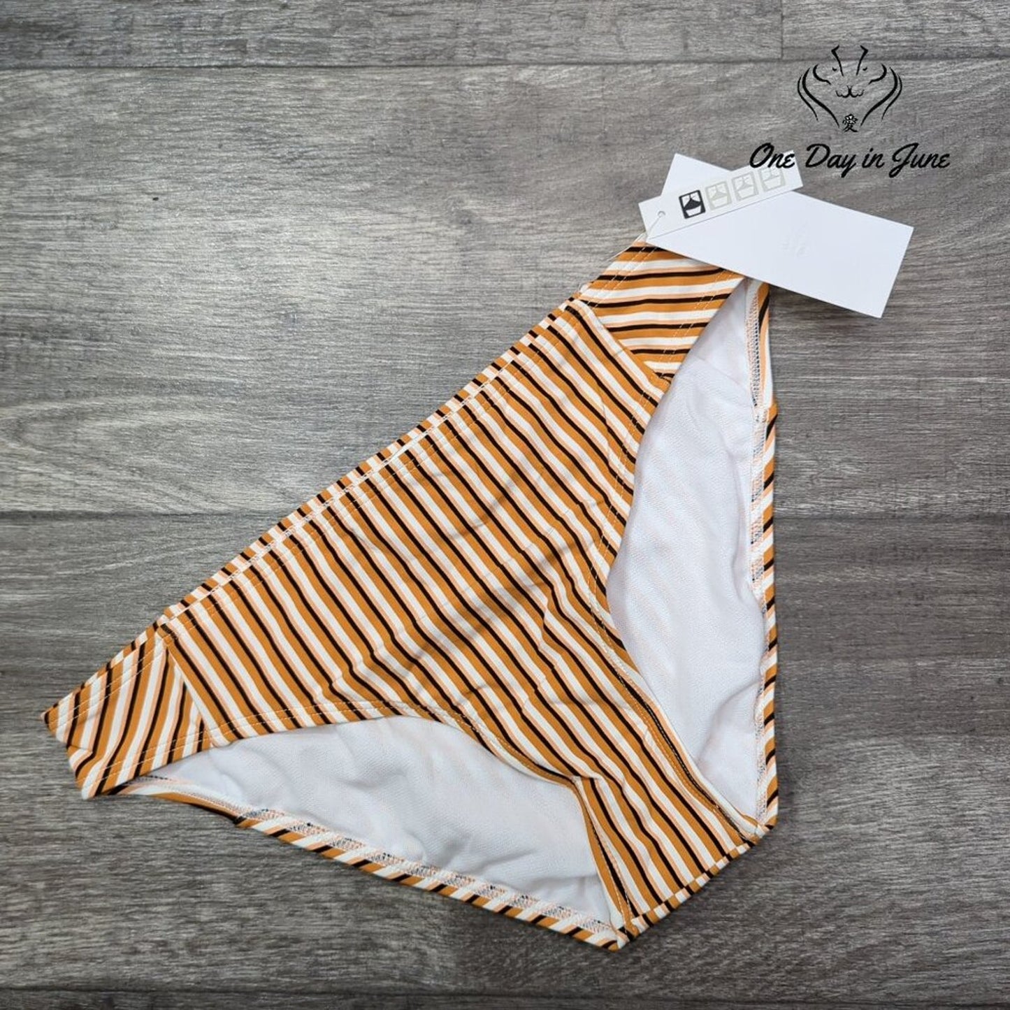 Roxy Beach Classics Full Striped Bikini Bottom Size M