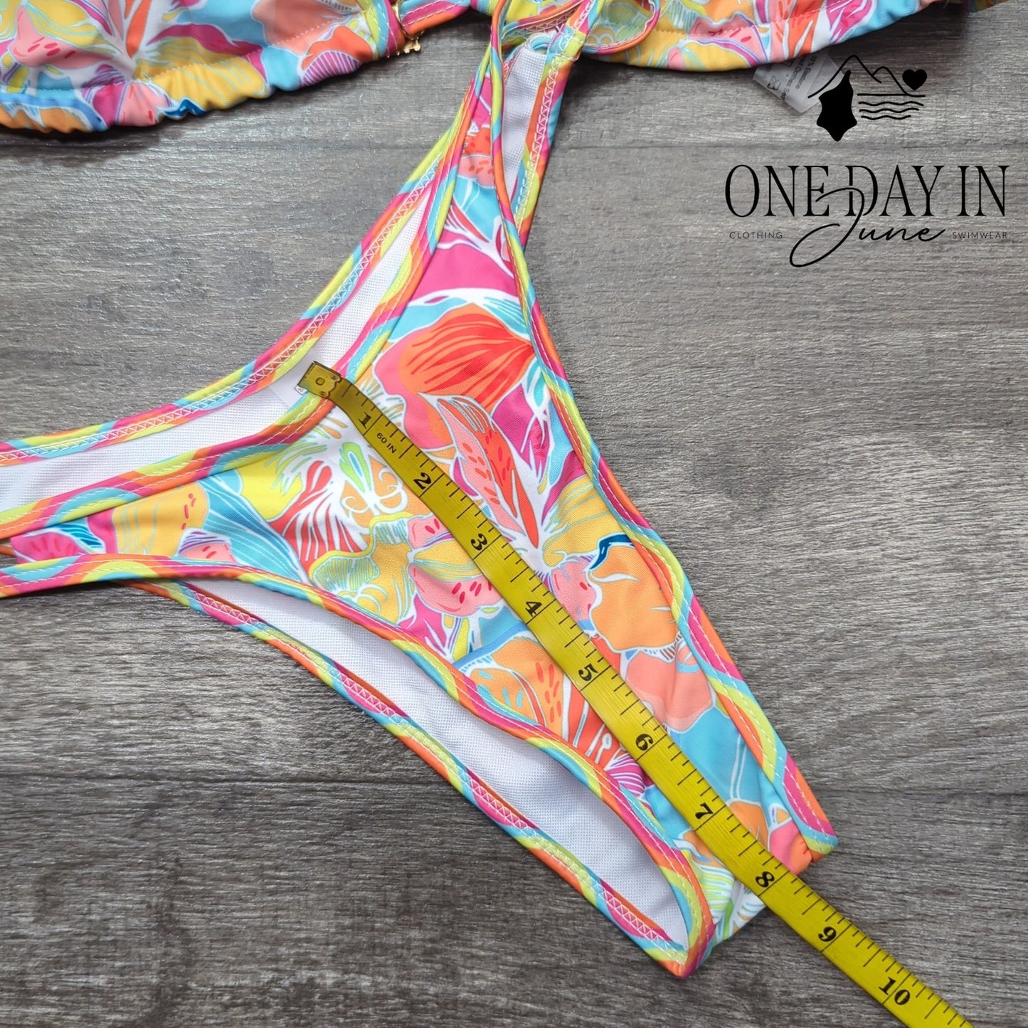 ZLK Floral Triangle Cheeky Bikini Swimsuit Size M