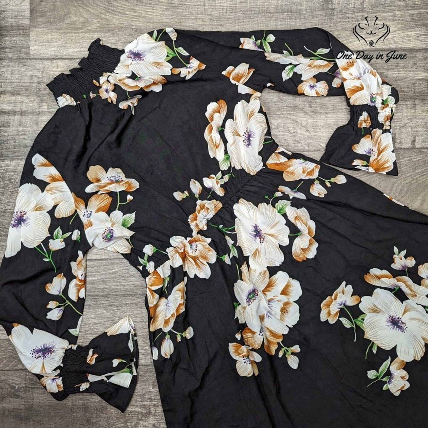 Floerns High Neck Long Sleeve Floral Dress Size L