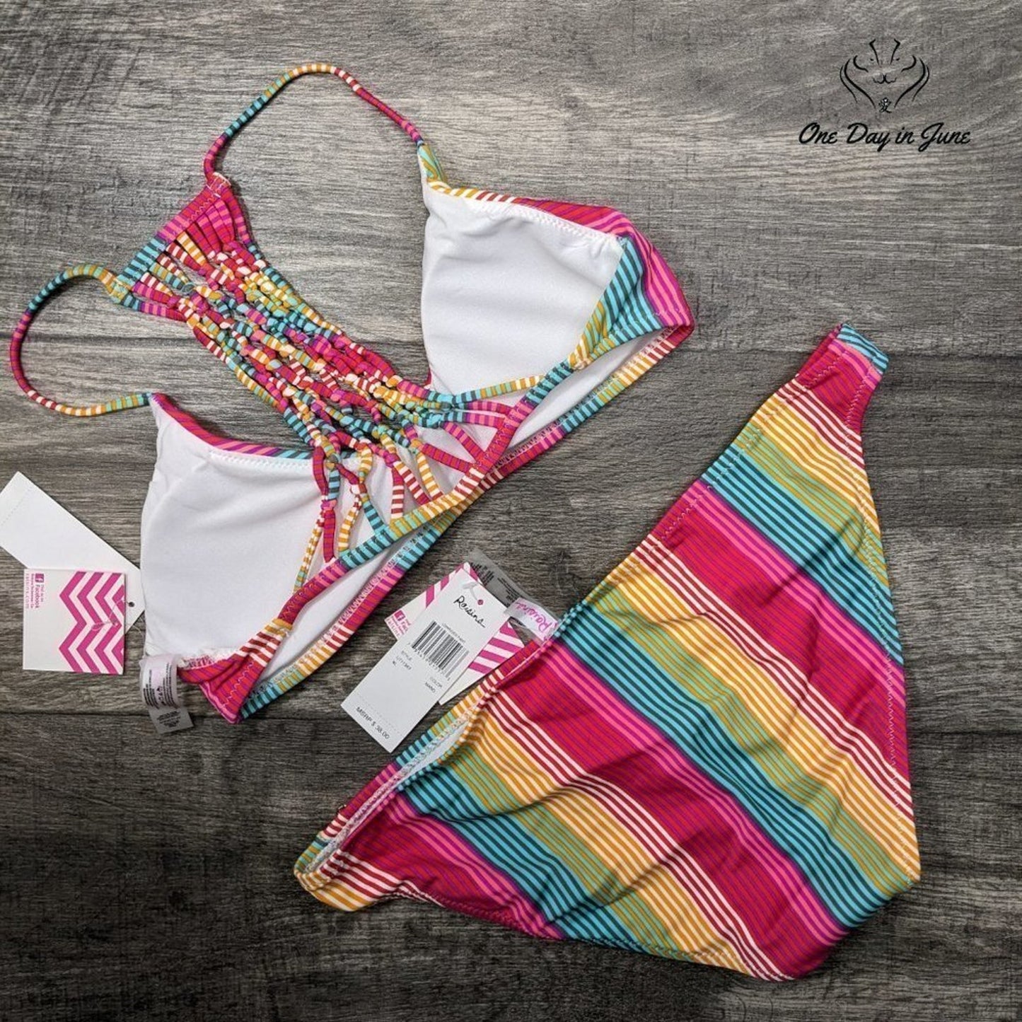 Raisins Braided Racerback Bikini Swimsuit Size XL