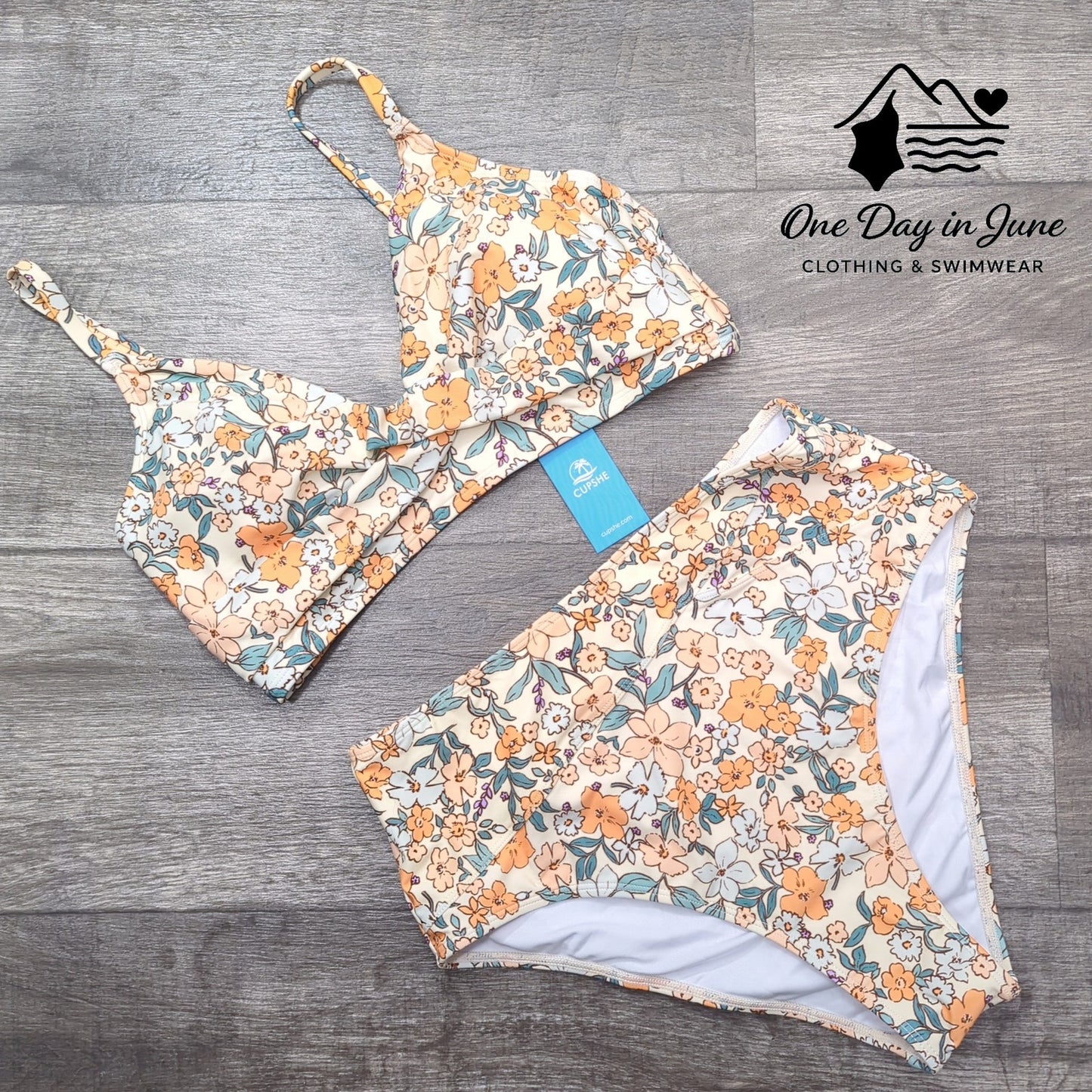 Cupshe Cross Front High Cut Bikini Swimsuit Size M