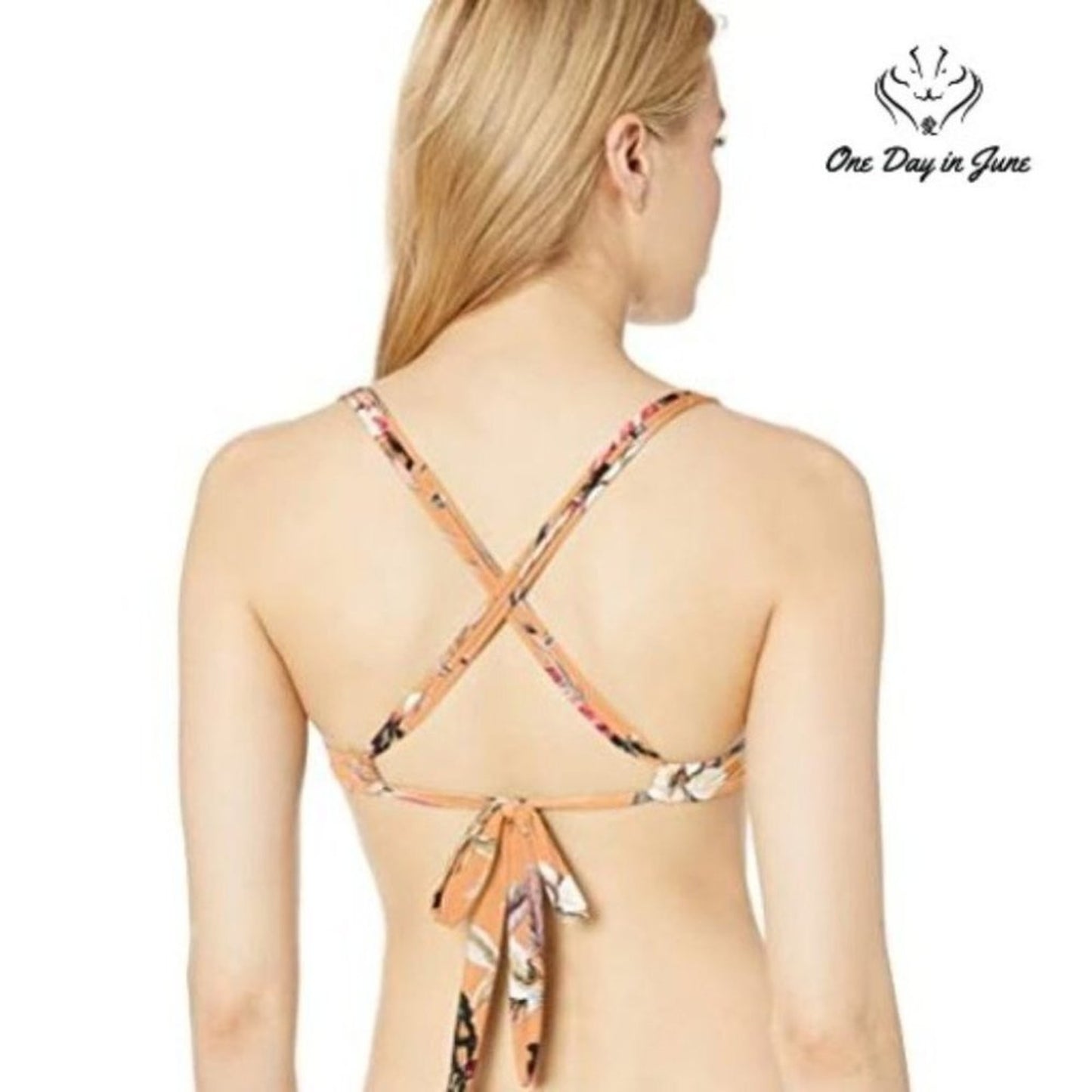 BCBGMAXAZRIA Bandeau Crossback Bikini Top Size 8