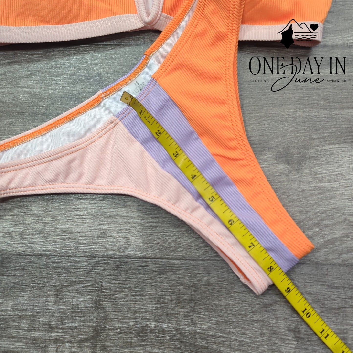 Zaful V Wire Colorblock Bikini Swimsuit Size S