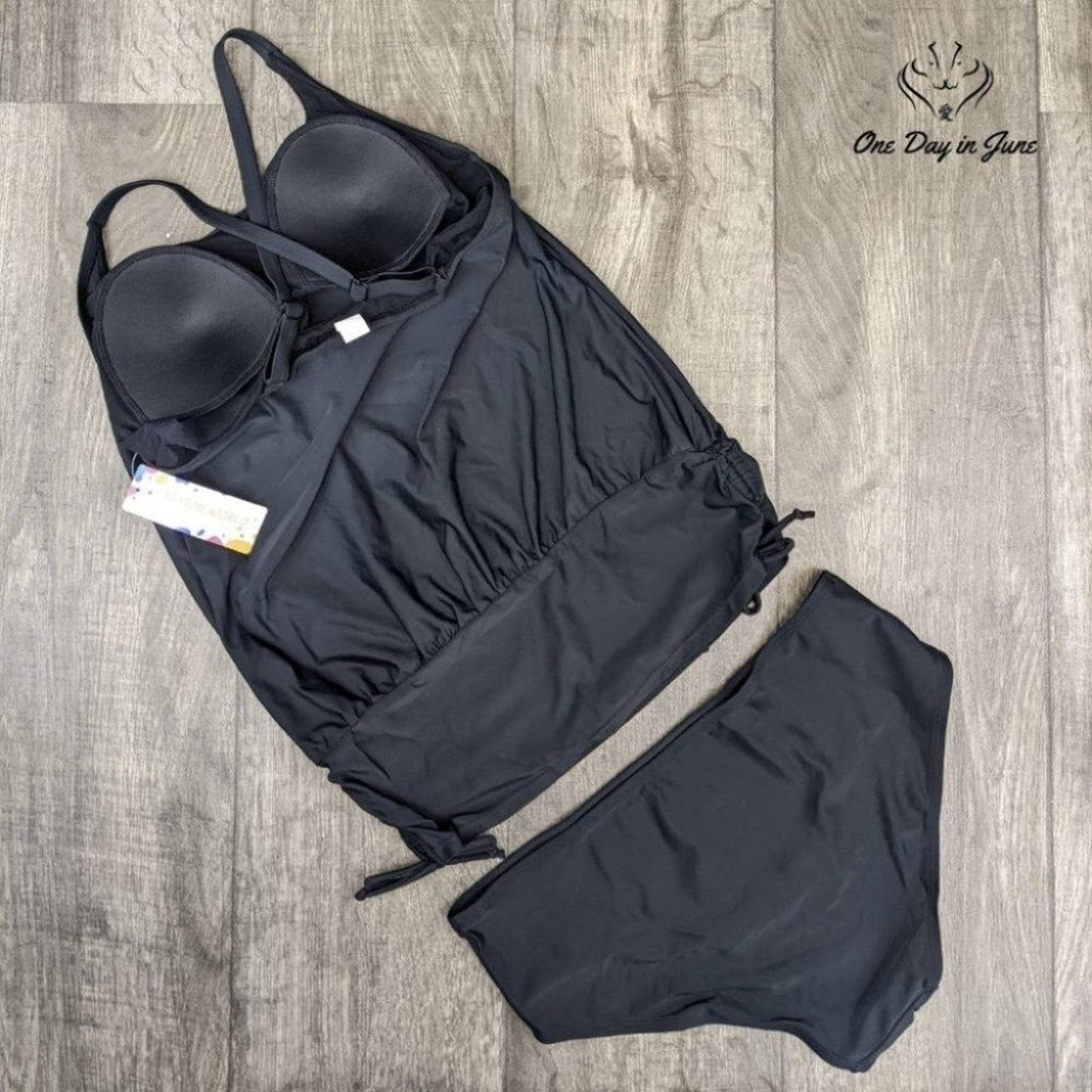 Sociala Blouson Tankini Swimsuit Size L