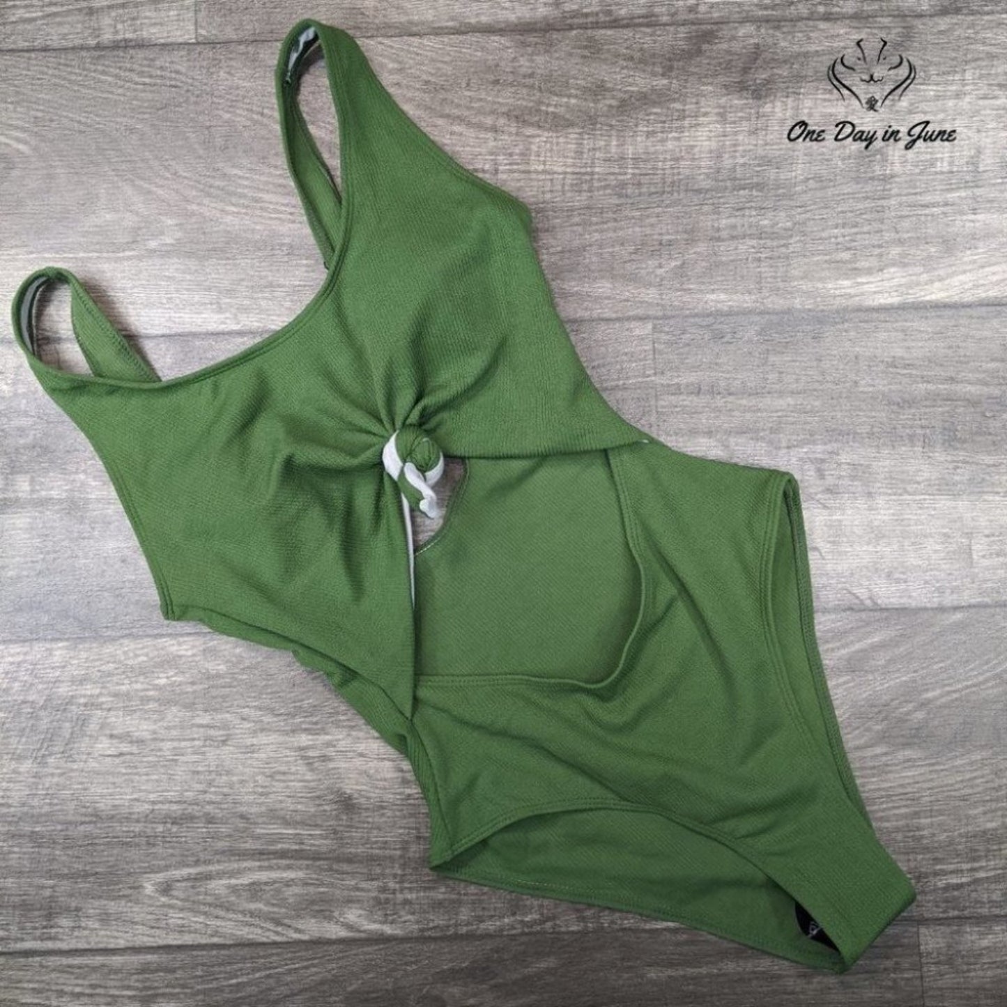 Zaful Tie Knot Ribbed One Piece Size S