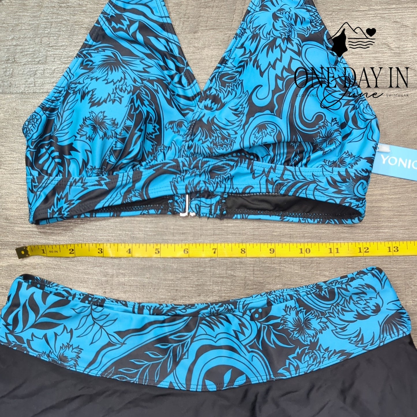 Yonique Halter Drawstring Skirtini Swimsuit Size S