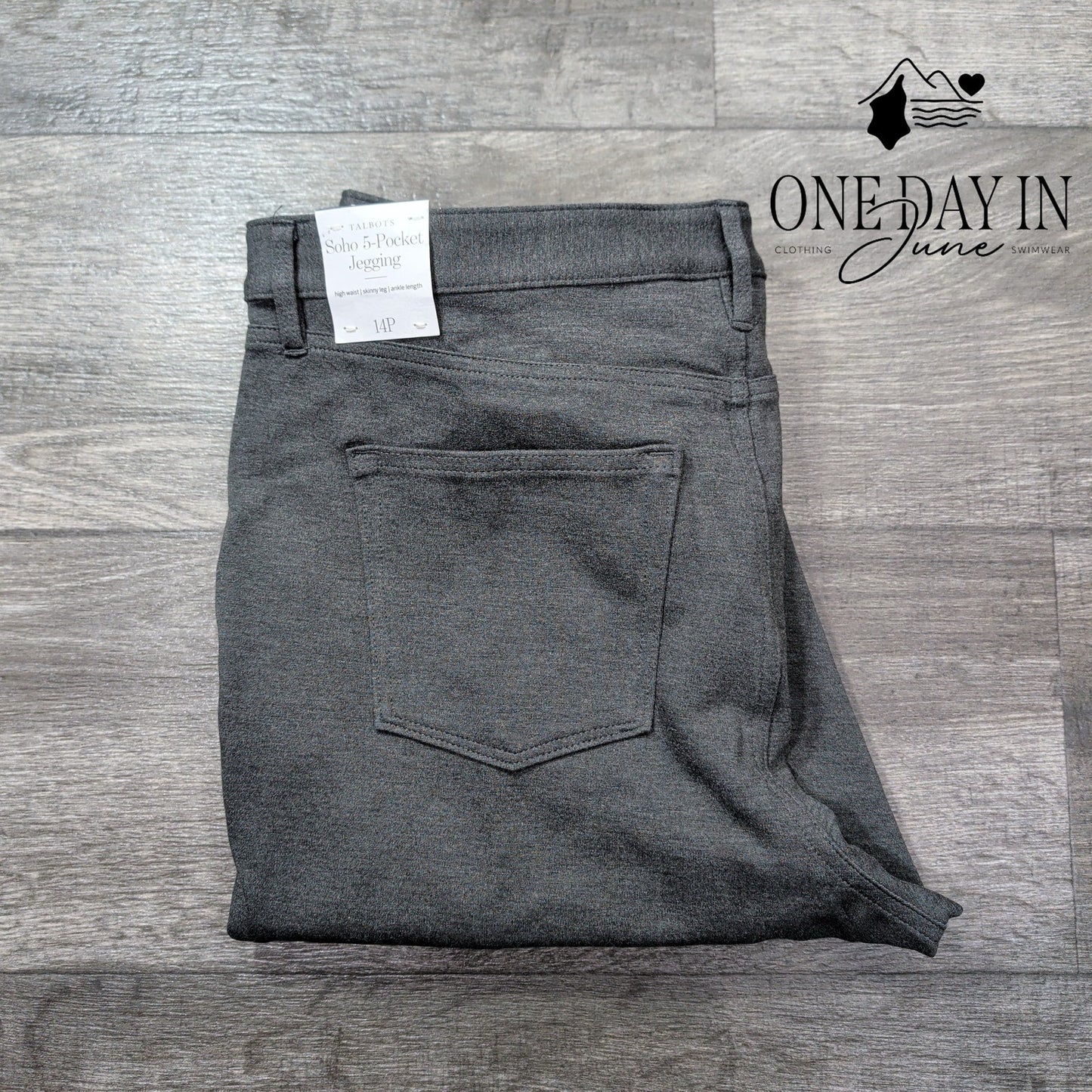 Talbots Soho 5 Pocket Jegging Pants Petite Gray High Rise Skinny NWT Size 14P