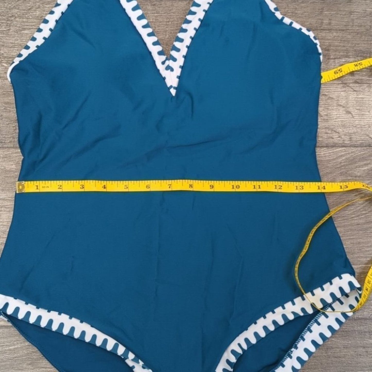 Tempt Me Vintage Deep V Neck Halter Backless Monokini Size L