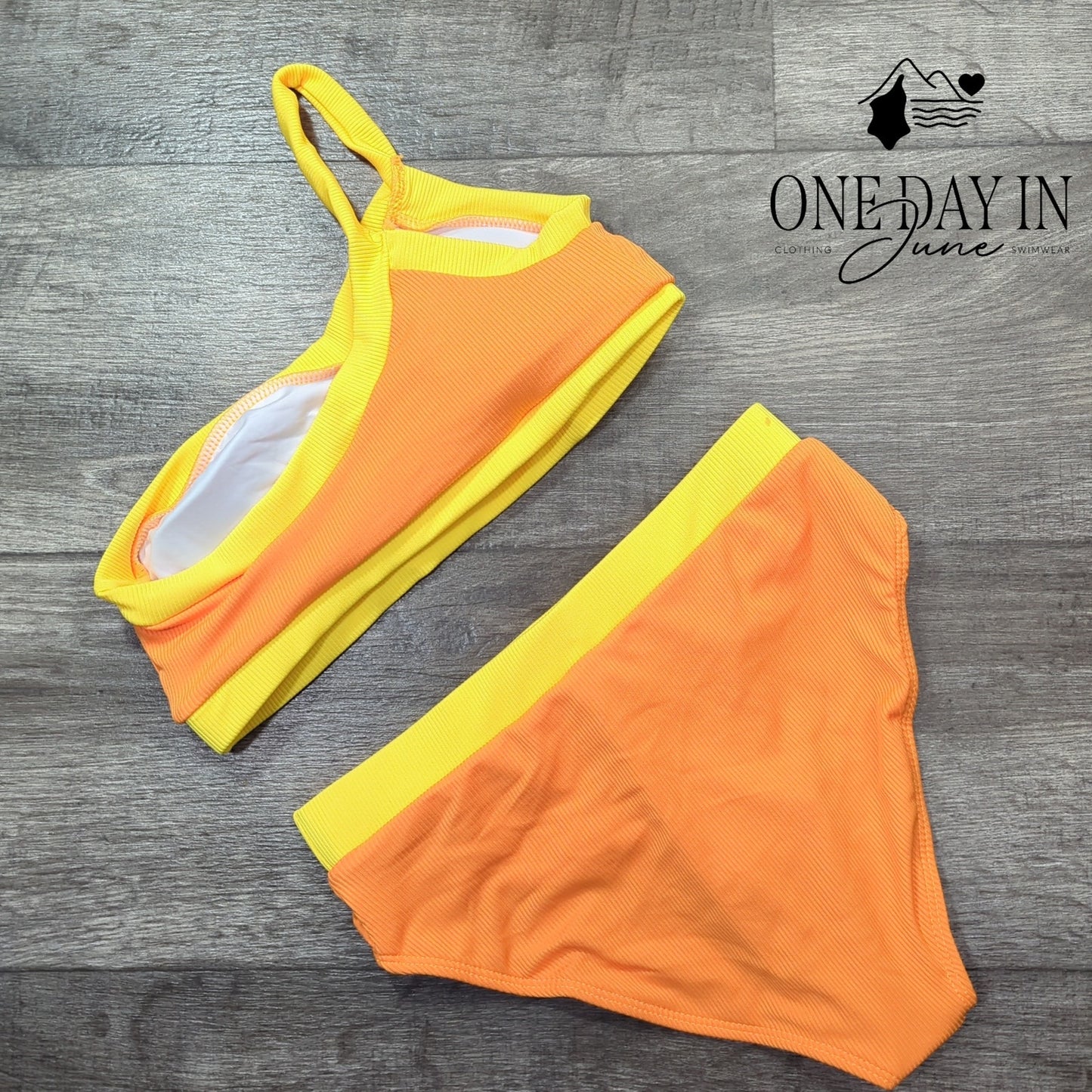 Aleumdr Ribbed One Shoulder Bikini Swimsuit Size S