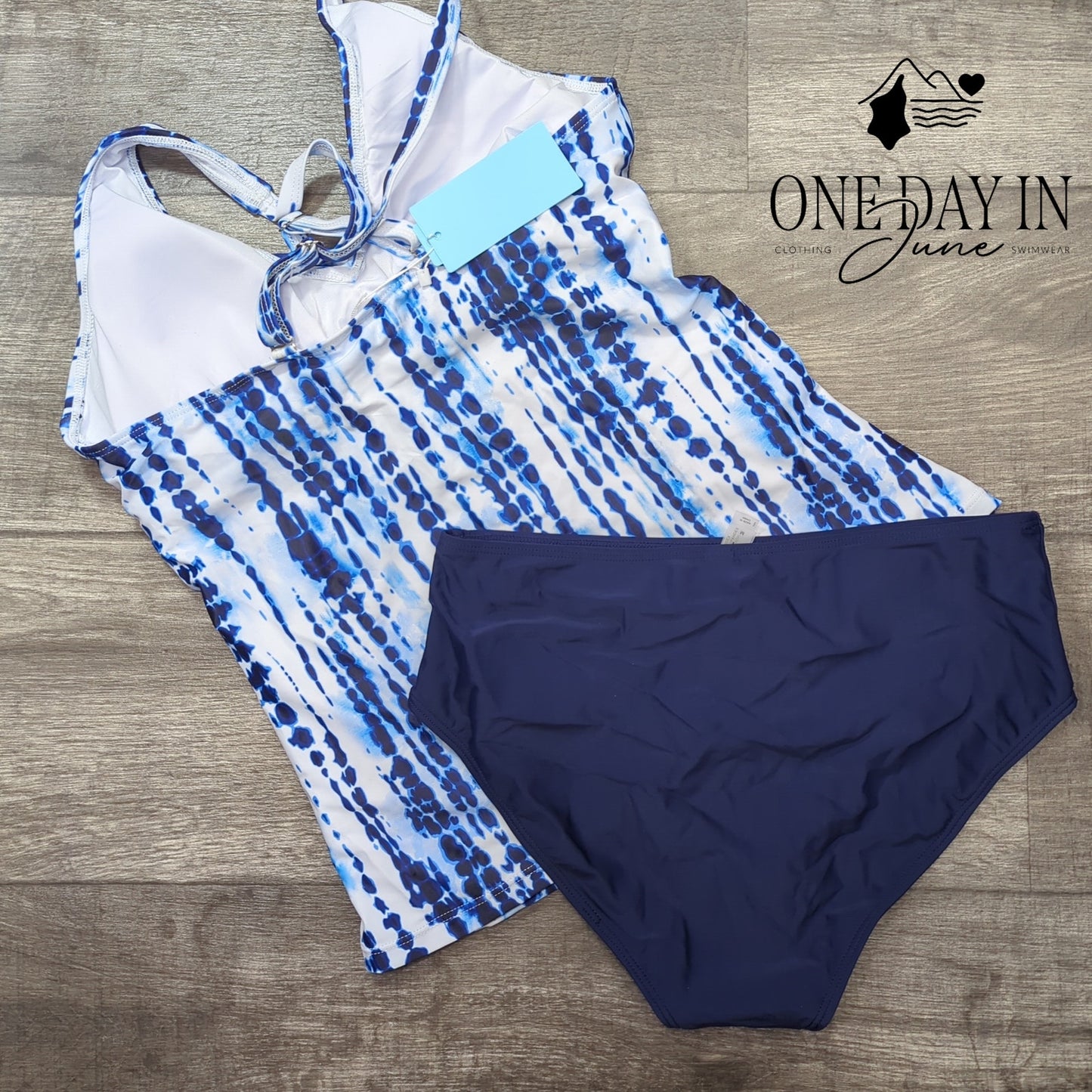 Yonique Cross Back Tankini Swimsuit Size M