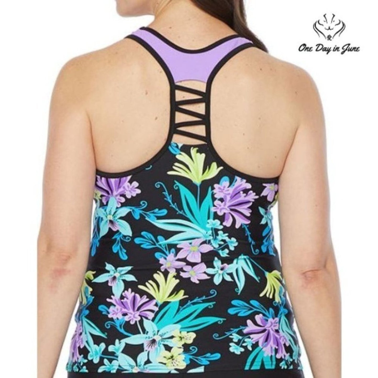 ZeroXPosure Floral Tankini Swimsuit Top Size S