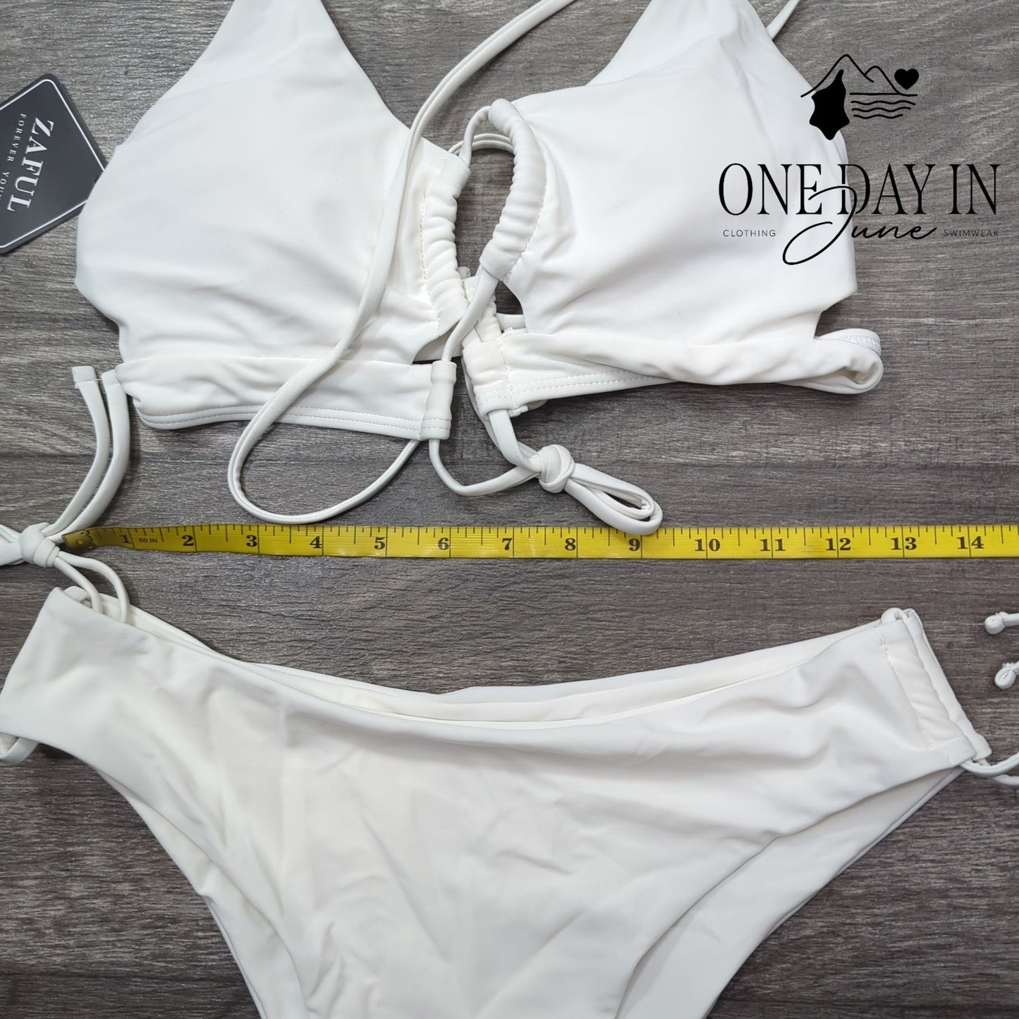 Zaful Drawstring Tie Back Bikini Swimsuit Size M