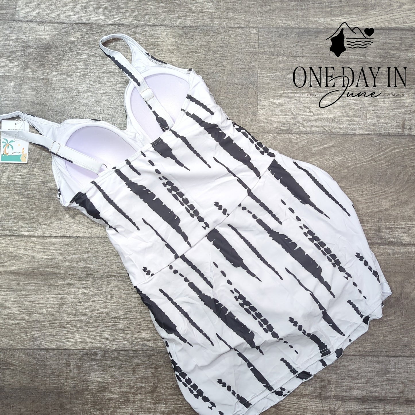 B2Prity Drawstring Swimdress One Piece Swimsuit Size L