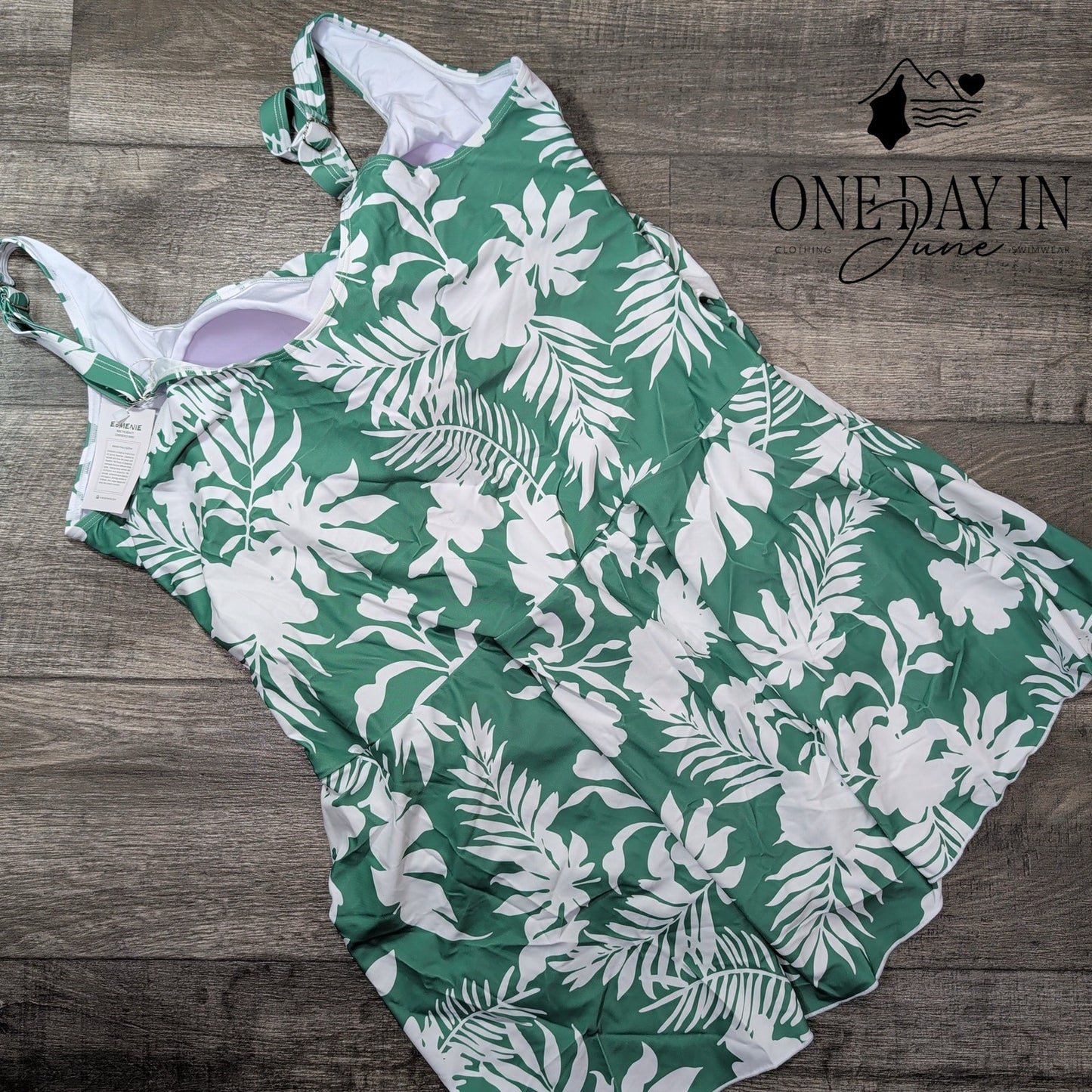 Eomenie Plus Size Tropical Swimdress One Piece Swimsuit Size 20W