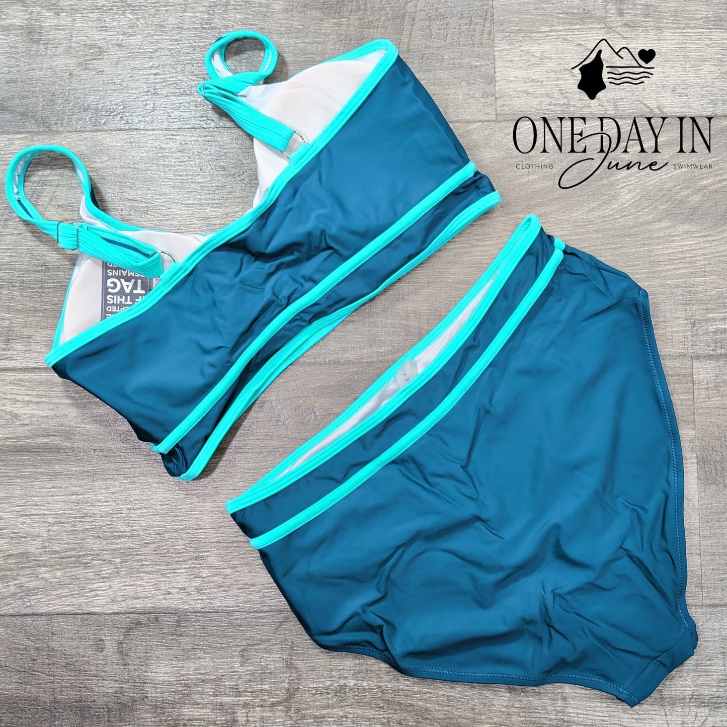 Blooming Jelly High Waist Crop Bikini Swimsuit Size L