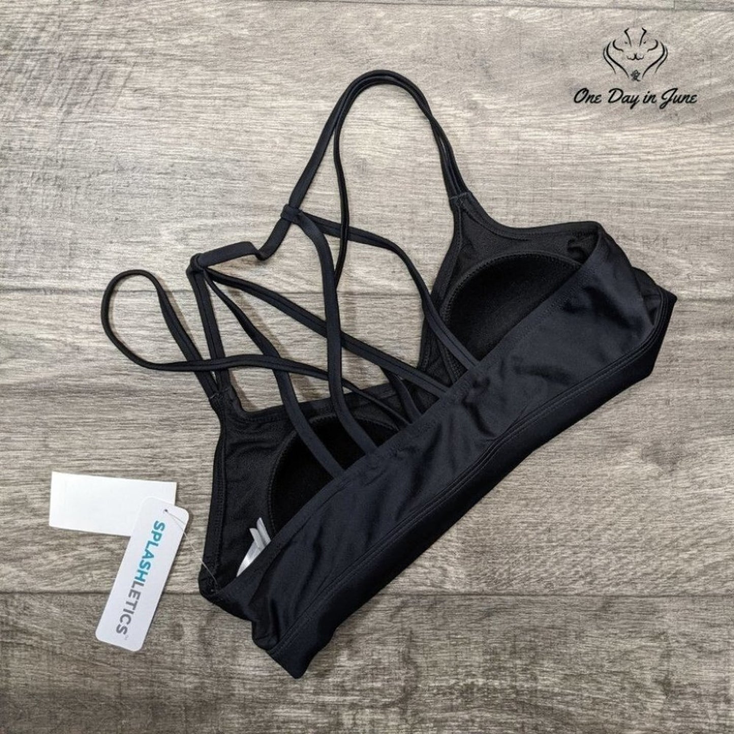 Splashletics Padded Strappy Back Bikini Top Swimsuit Size M