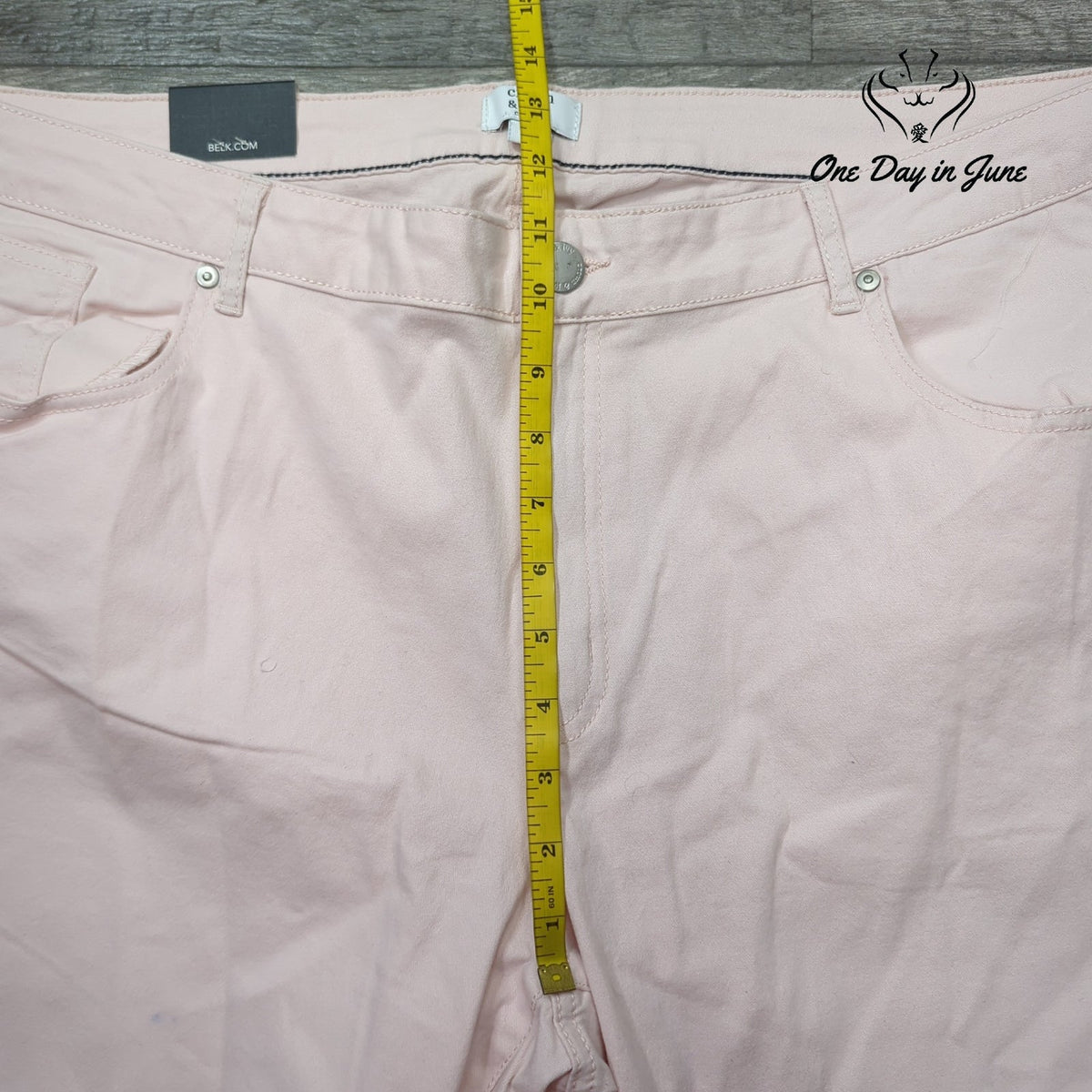 Crown & Ivy Curvy Skinny Crop Jeans Buff Pink Plus NWT Size 24W