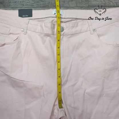 Crown & Ivy Curvy Skinny Crop Jeans Buff Pink Plus NWT Size 24W
