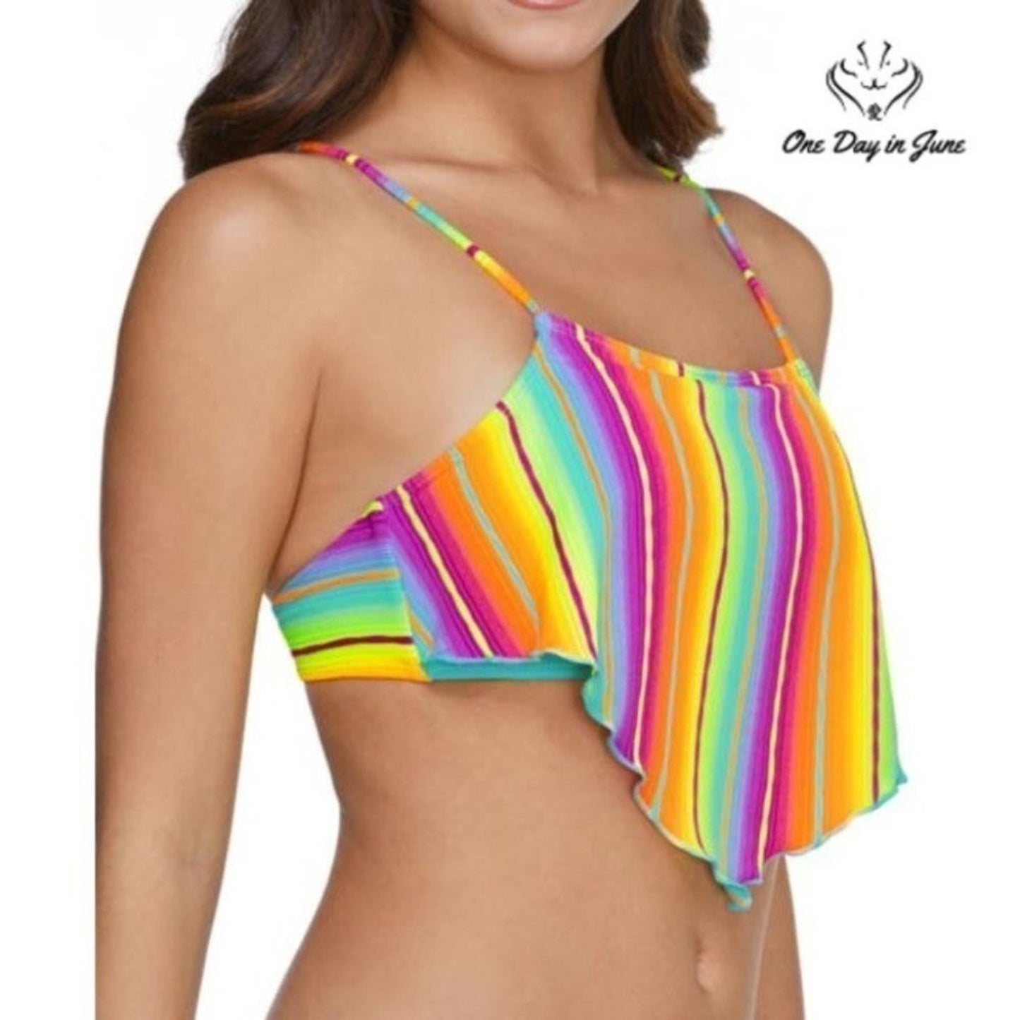 Arizona Jean Co. Flounce Juniors Bralette Bikini Top Size 2XL