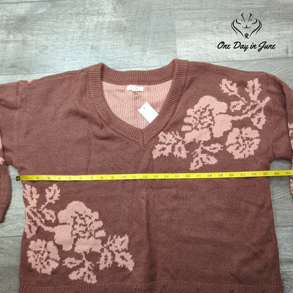 Maurices Long Sleeve V Neck Knit Sweater Size L