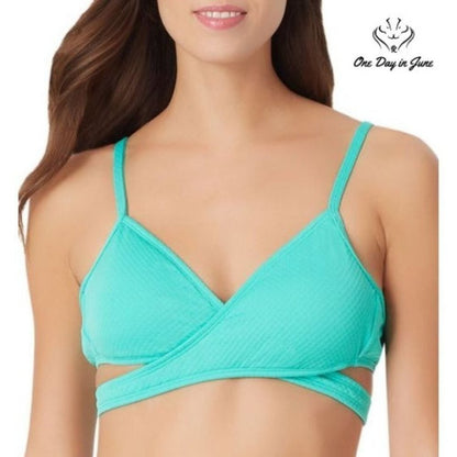 Sugar Beach Textured Bikini Top Size M